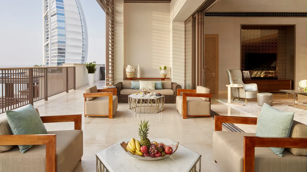 Jumeirah Al Naseem luxury beachfront hotel in Dubai with views of Burj Al Arab