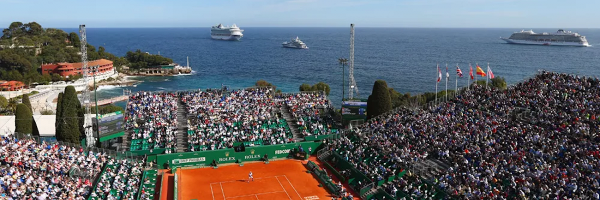 Monaco tennis courts with panoramic sea views at Rolex Monte-Carlo Masters